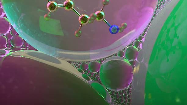 istock 3D abstract render of serotonin molecule zoomed at atomic level inside translucent bubbles, used as scientific art background representing neurochemistry, emotion, and mental health concept 2217350787