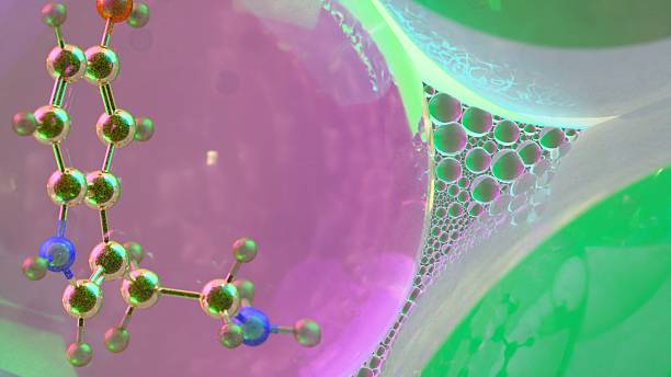 istock 3D abstract render of serotonin molecule zoomed at atomic level inside translucent bubbles, used as scientific art background representing neurochemistry, emotion, and mental health concept 2217350808