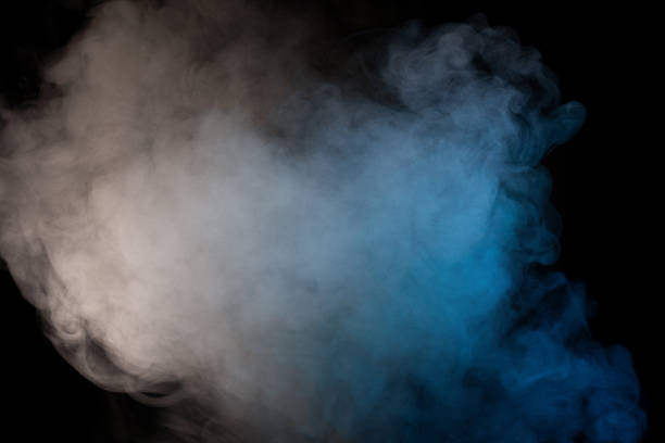istock Blue and yellow steam on a black background. 2217353909