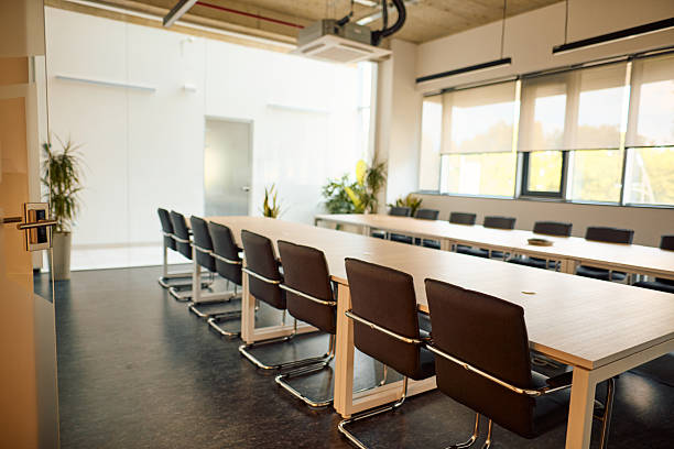 istock Empty modern conference room ready for a business meeting 2217360085