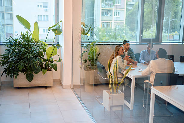 Business team discussing during a meeting in a modern office