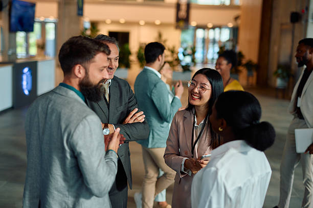 istock Business people networking and talking during a corporate event 2217361179