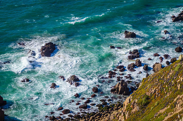 Summer view of Cabo da Roca cliffs and Atlantic Ocean, Portugal.