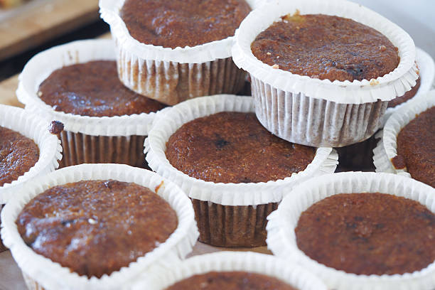 istock Freshly baked muffins piled on a tray at a local bakery 2217369007