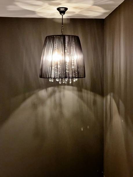 istock Elegant Black Pendant Lamp with Crystal Drops 2217375263