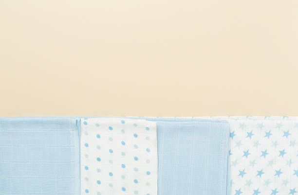 istock Cotton fabric on color background, top view 2217376992