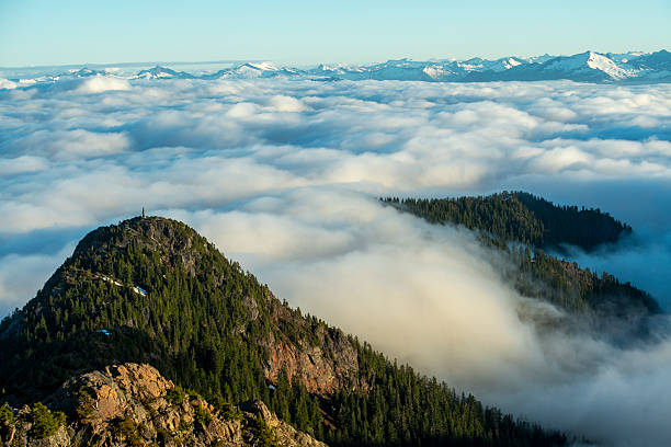 istock Aerial view of mountains and clouds 2217379041