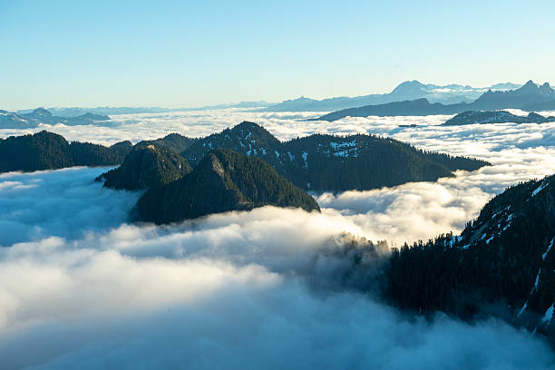 Above the fog. Captured during a beautiful day in winter season. Seen from the Uetliberg hill.