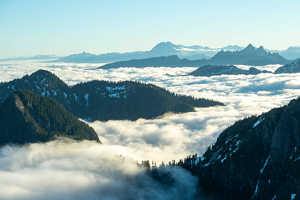 istock Aerial view of mountains and clouds 2217379166
