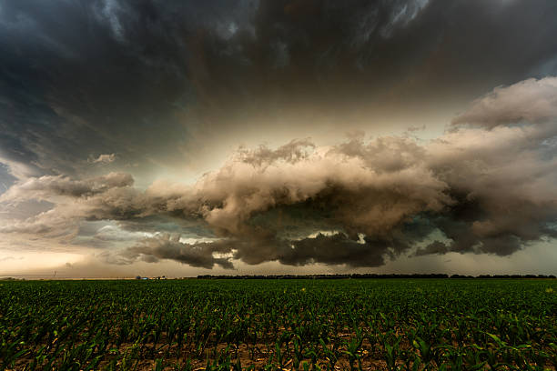 istock Awesome stormy scene scary powerful dark clouds aproaching 2217382233