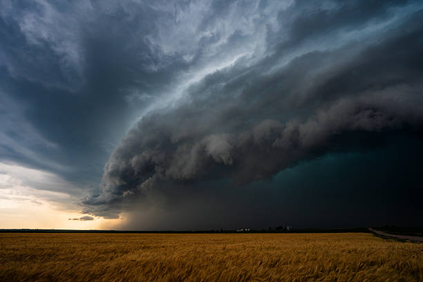 istock Massive Thunderheads Dominate the Sky Above a Windswept Prairie 2217382446