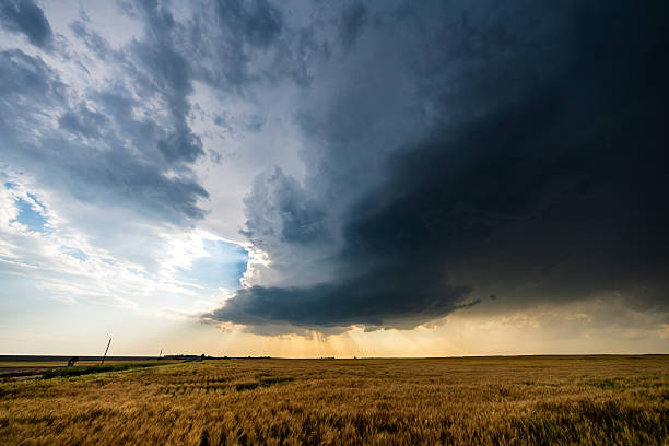 istock Powerful supercell storm spins across the open plains 2217382561