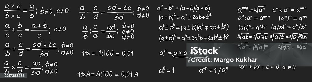 Formulate Math Photo Mathematics Formulas Set Hand Drawn Math Algebraic Formulas And ...