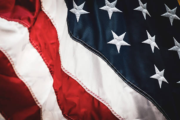 a classic american flag fabric pattern with vintage detail.  united states of america traditional holiday design element