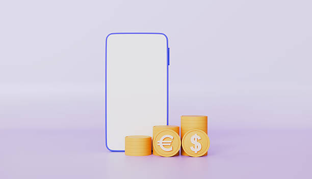 istock Smartphone with Stacks of Dollar with Euro 2217391249