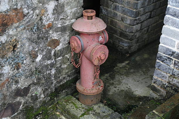 an old hydrant gives a shadow like a dog