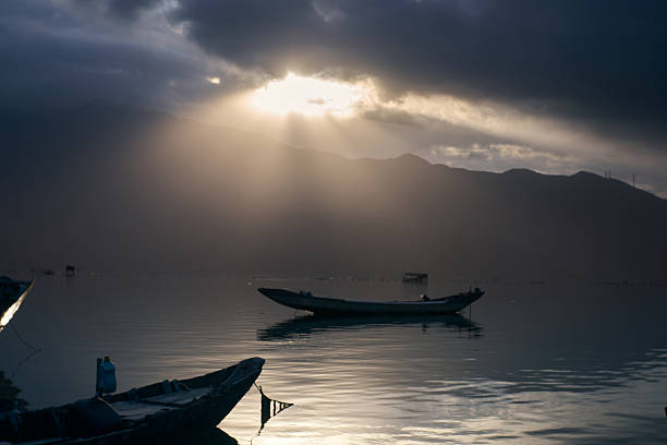istock Landscape of the lagoon at sunset 2217392921