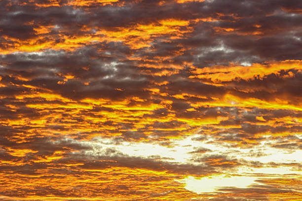 Morning Sunset Sky Background with Dramatic Clouds and Beautiful Scene Colors