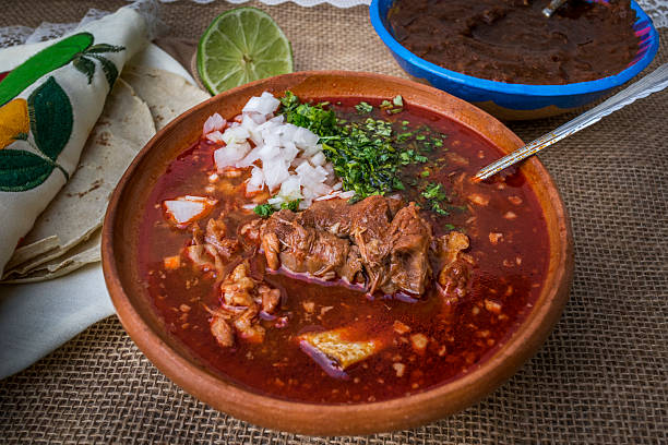 istock Mexican birria dish. Beef soup 2217414746