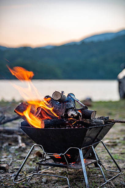 istock Outdoor camping bonfire in the incinerator 2217417472