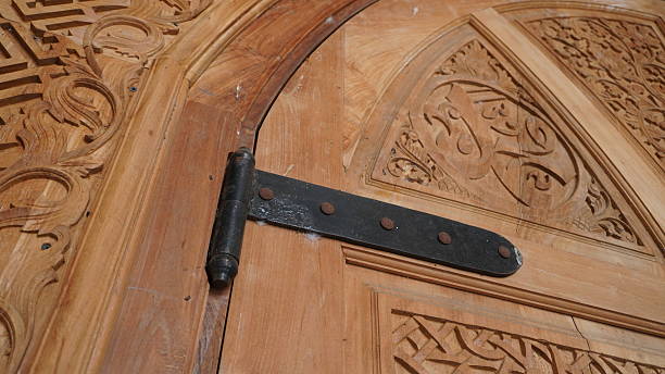 istock Vintage Hinge Carved Wood 2217421083