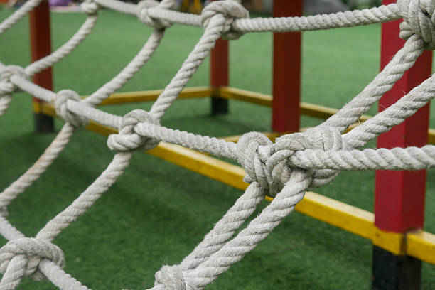 istock Rope bridge or rope climbing children's game 2217426030