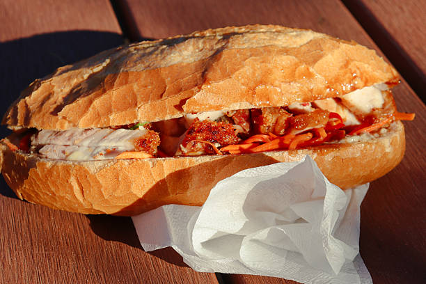 vietnamese crispy pork roll banh mi