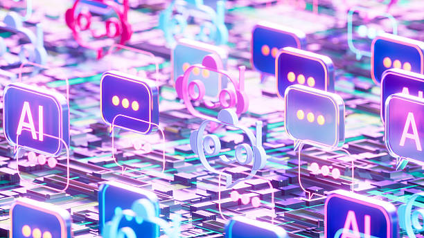 istock Illuminated Speech Bubbles and AI Chatbot Icons on Motherboard, Artificial Intelligence Chatbot Concept 2217427688