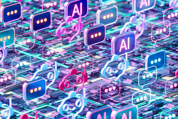 istock Illuminated Speech Bubbles and AI Chatbot Icons on Motherboard, Artificial Intelligence Chatbot Concept 2217427726