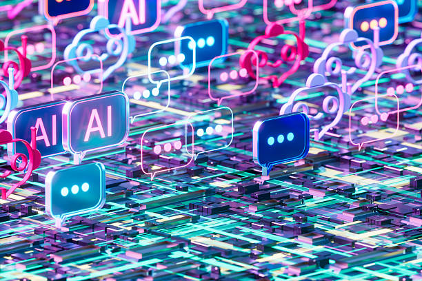 istock Illuminated Speech Bubbles and AI Chatbot Icons on Motherboard, Artificial Intelligence Chatbot Concept 2217427758