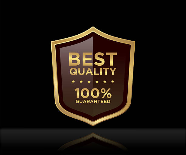 istock Unique and stylist shield with text Top Quality, luxury golden color. 2217428124