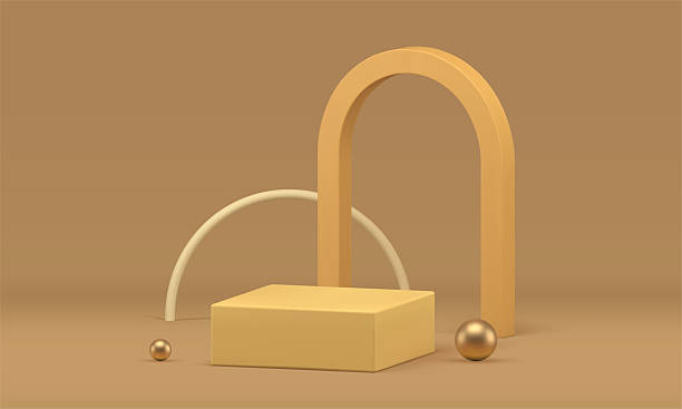 istock 3d beige luxury podium with arch mock up product show realistic vector illustration 2217429458