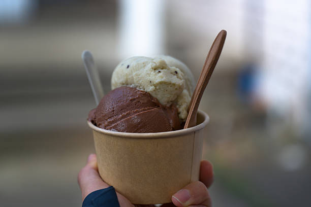 istock Chocolate and stracciatella vegan gelato 2217430405