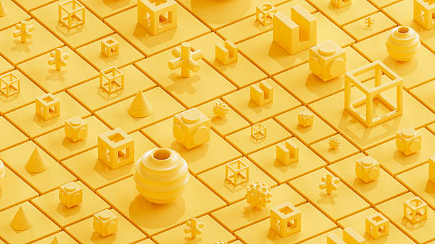 istock Data Visualization with 3D Geometric Shapes, Digital Finance and Fintech Concept 2217432187