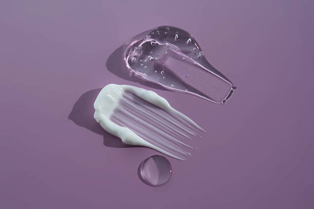 istock Cosmetic gel and cream on a lilac background. Texture. 2217432380