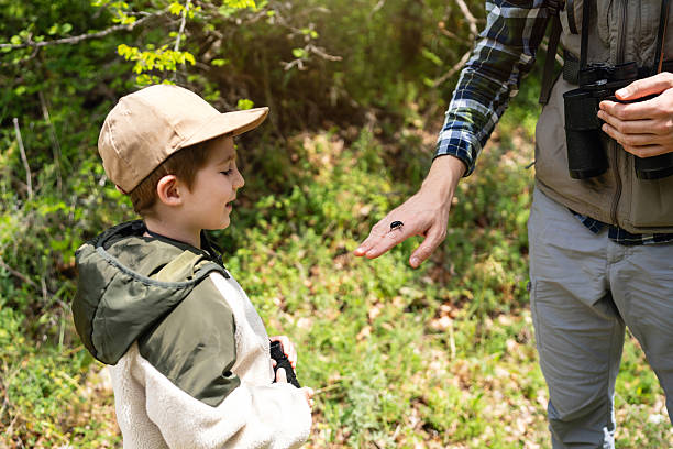istock A child observes a beetle outdoors while the father holds it in his hand 2217434689
