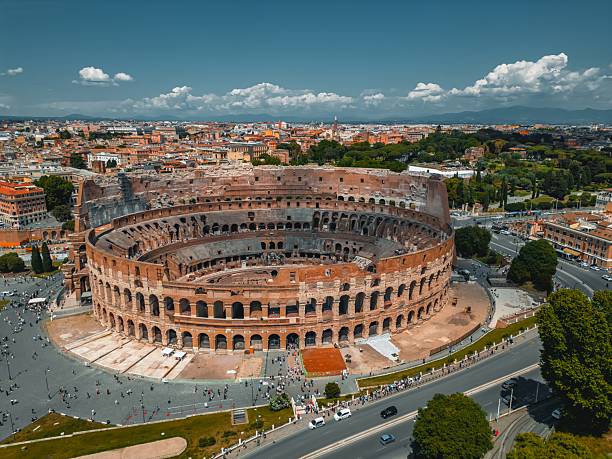 istock Colosseum in Rome, Italy drone view 2217445286