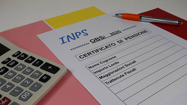 istock INPS OBS pension certificate Close-up copy space 2217452791