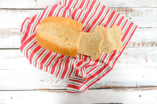 loaf of white bread isolate on white background.