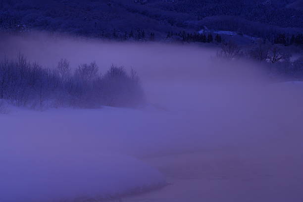 Foggy landscape in early March, Oulu Finland