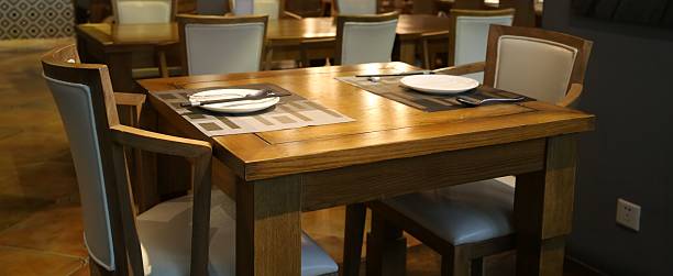istock Empty Chinese restaurant wooden tables chairs background banner 2217465827