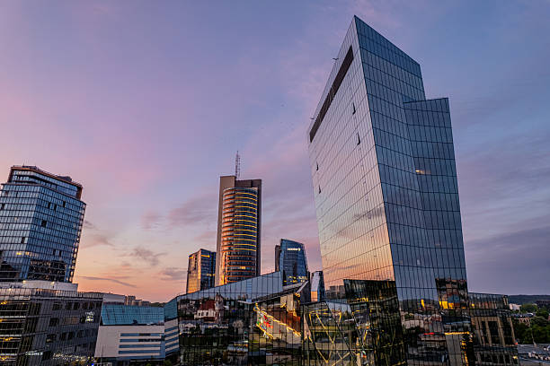 istock Aerial summer beautiful evening sunset view in sunny Vilnius downtown 2217480751
