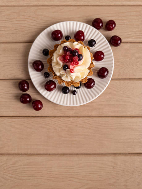Berry Tart on White Plate