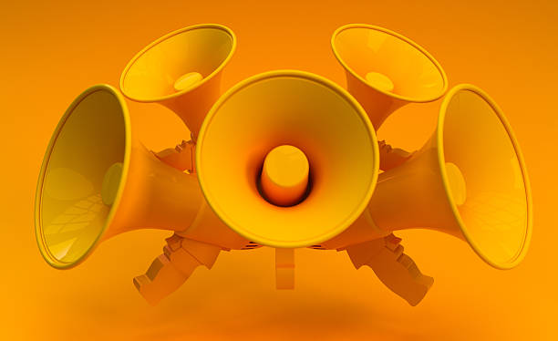 istock Yellow Megaphone Cluster: Mass Communication Announcement 2217483279