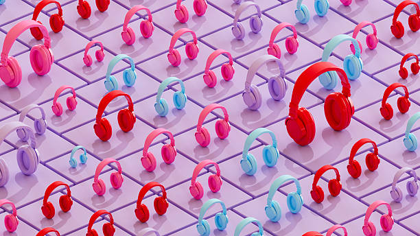 istock Headphones on Block Shape Background 2217485194