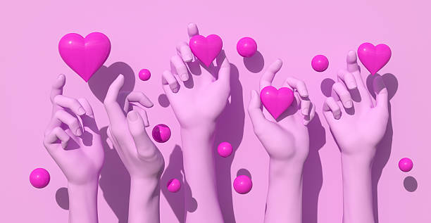 Pink Hearts and Hands: Romantic Celebration