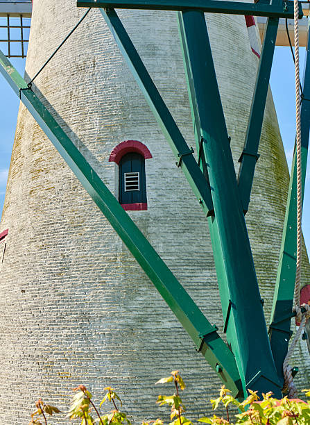 istock Closer look Historic Stavernisser Windmill at Tholen Harbor, Netherlands 2217486990