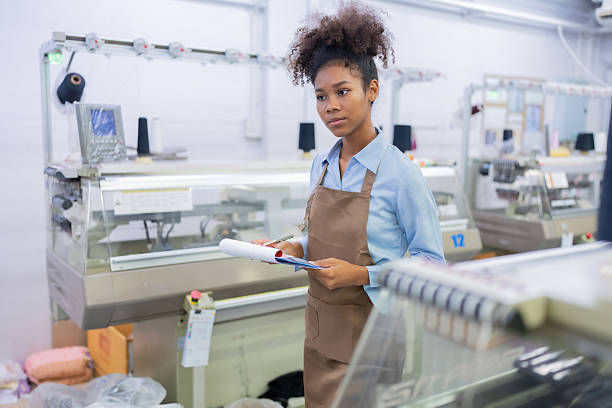 istock With a strong focus on sustainability and efficiency, the American female designer introduced a new wave of machinery that disrupted the sewing industry's textile mills. 2217489336