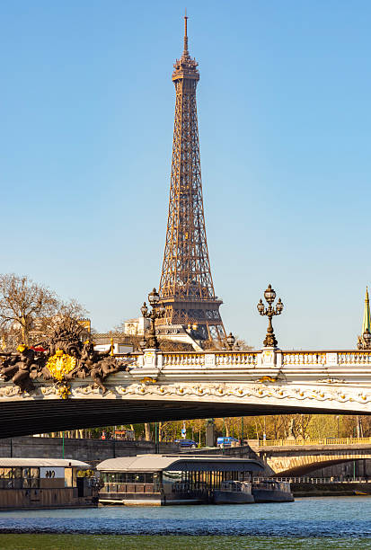 Alexander III bridge and Eiffel Tower, Paris, France