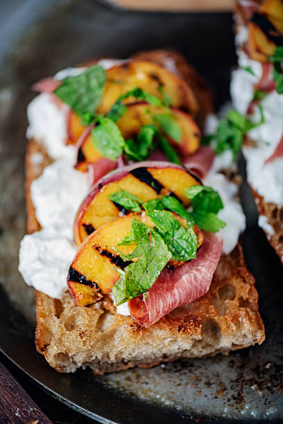 istock Peaches with Buratta and Prosciutto 2217491484